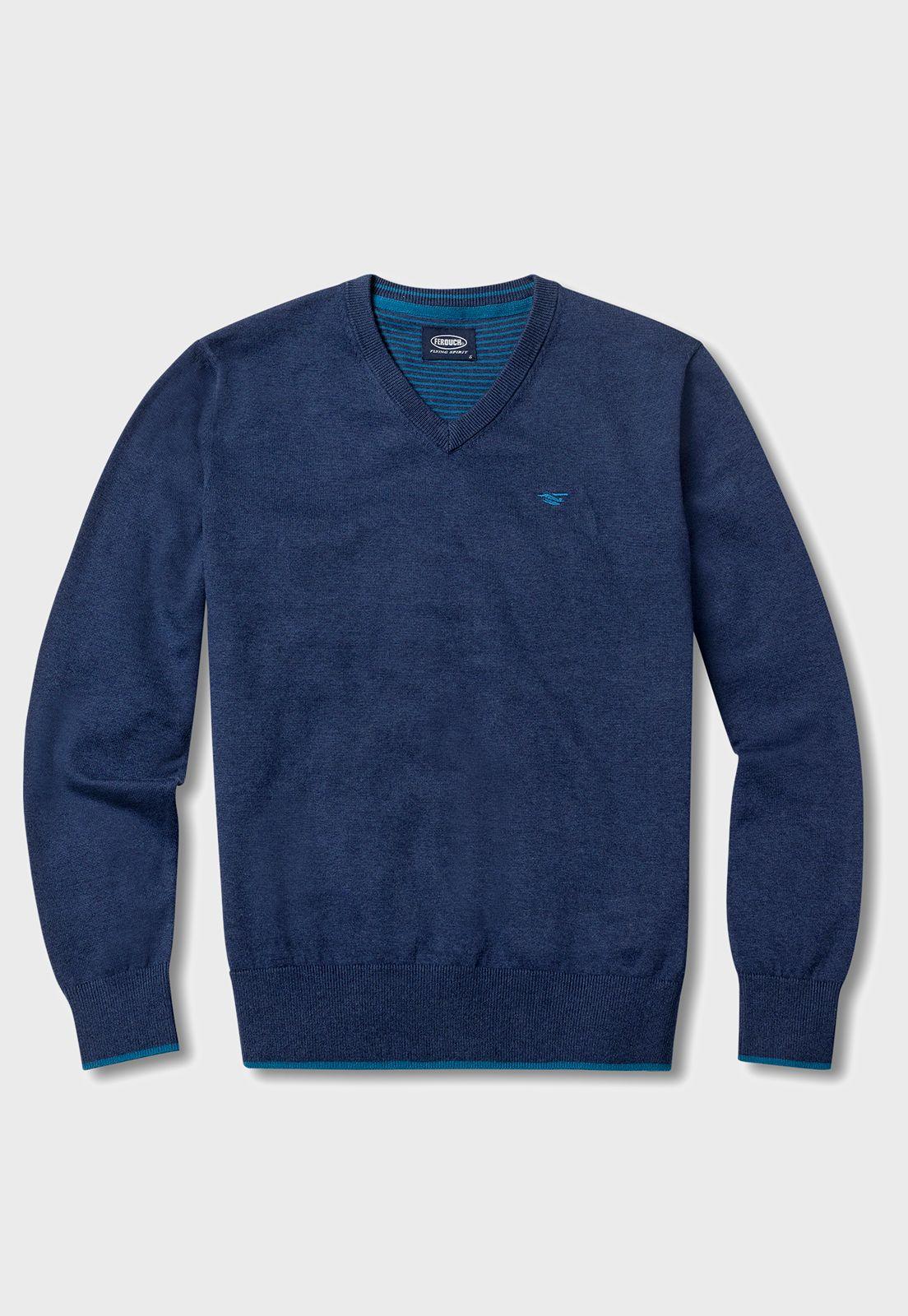 Sweater Melange Smart Casual  L/S Navy Melange-4