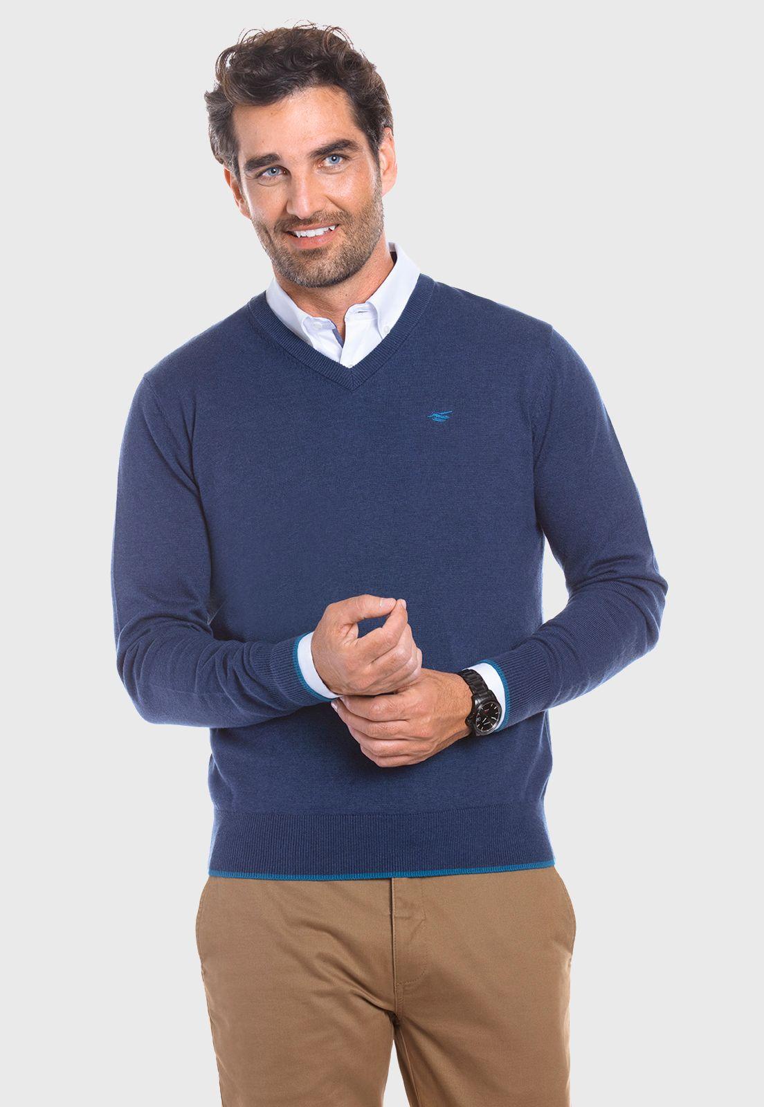 Sweater Melange Smart Casual  L/S Navy Melange-0