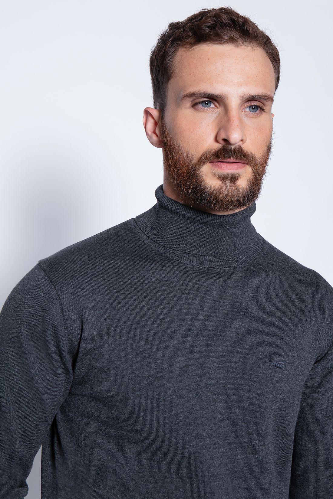Sweater Smart Casual Turtle Neck Graphite-2