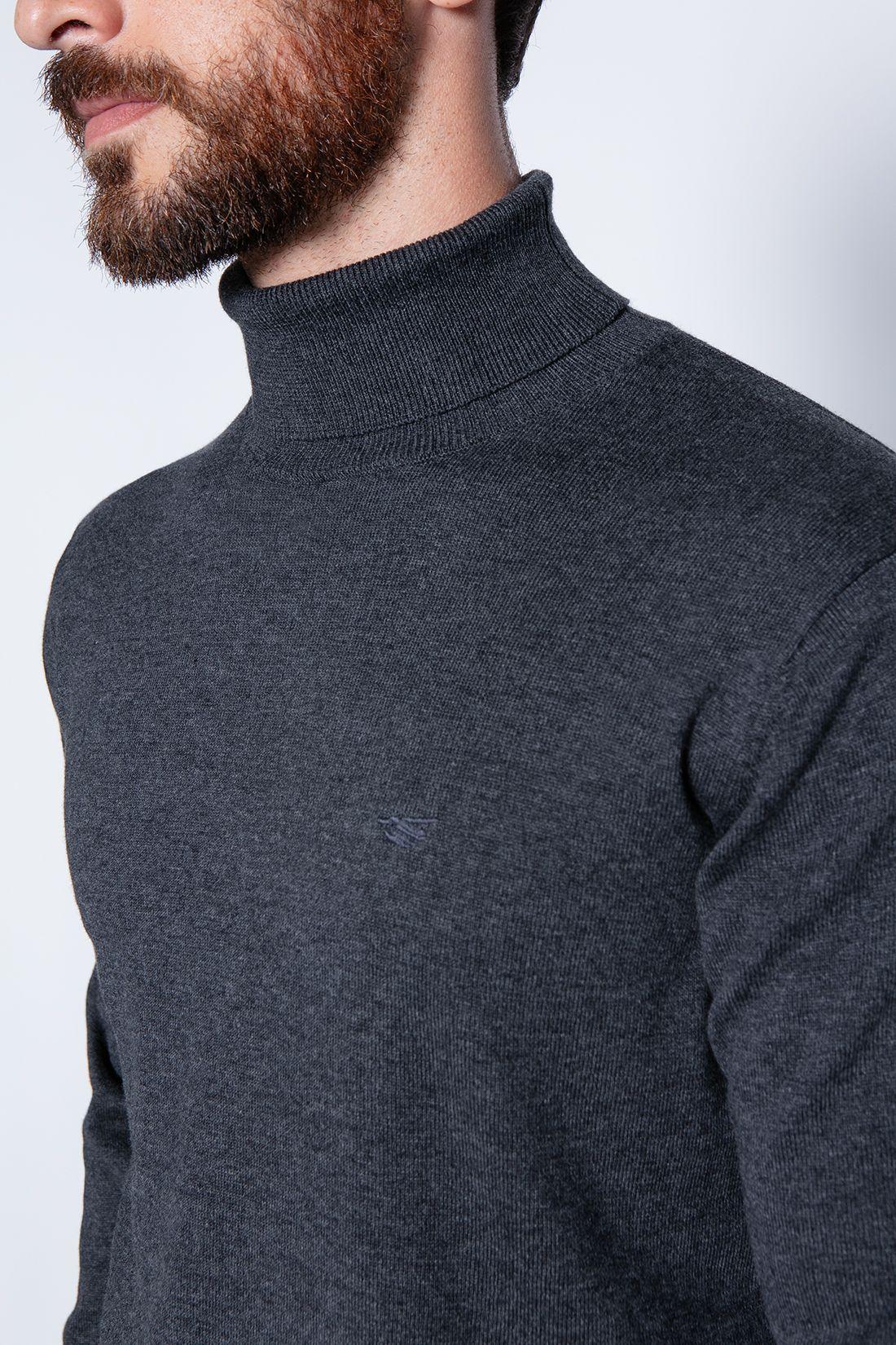 Sweater Smart Casual Turtle Neck Graphite-4