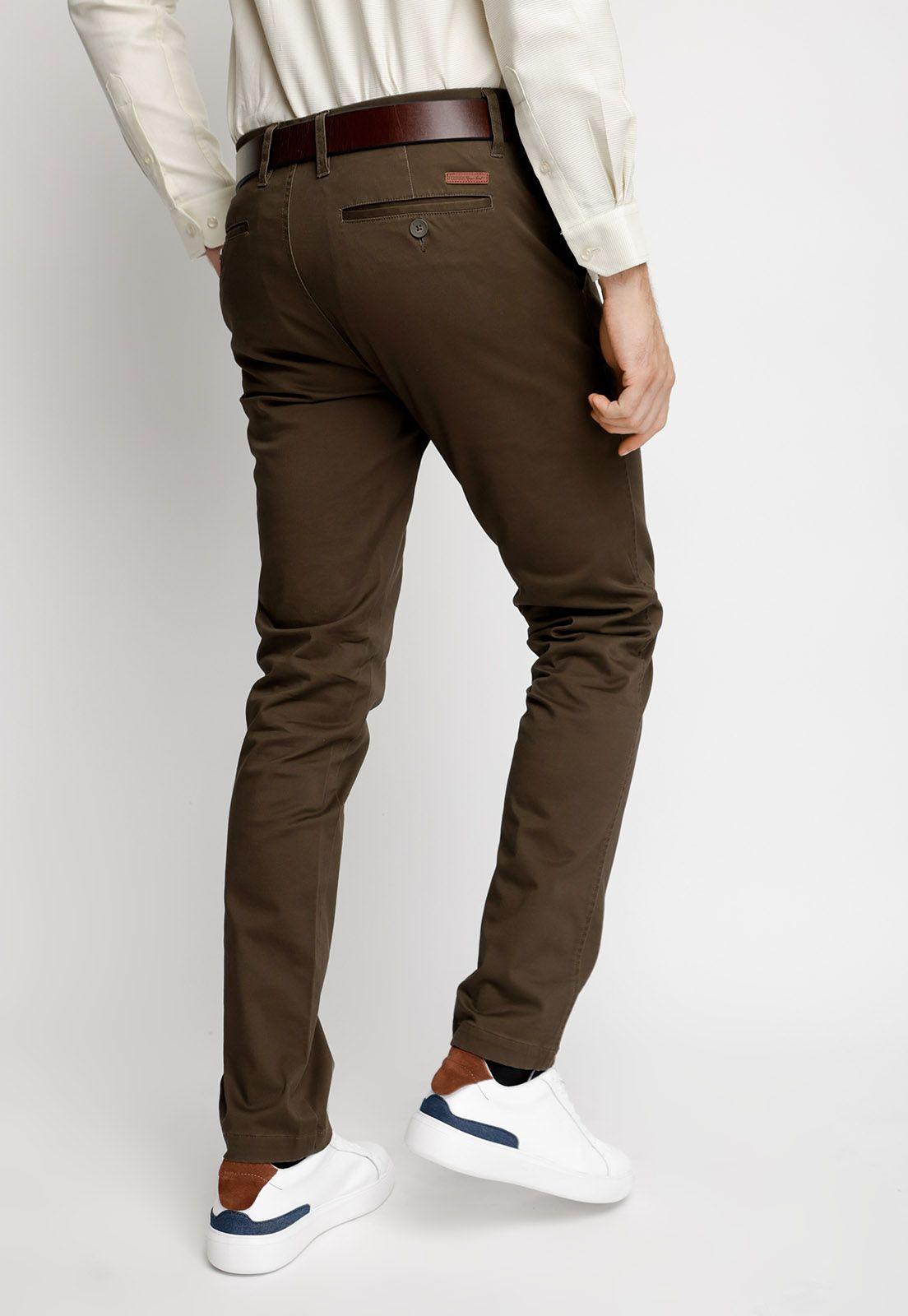 Pantalón Twill Sin Pliegues Slim L/33 Safari-1