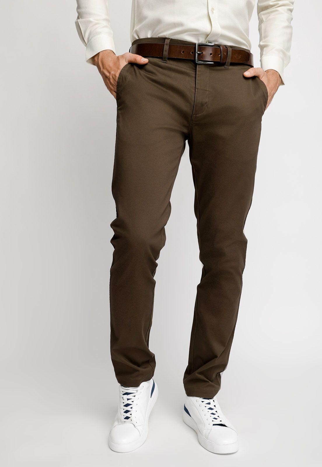 Pantalón Twill Sin Pliegues Slim L/33 Safari-0