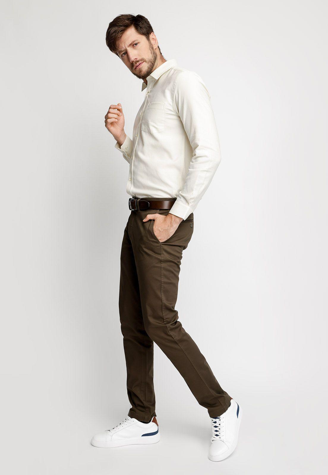 Pantalón Twill Sin Pliegues Slim L/33 Safari-3