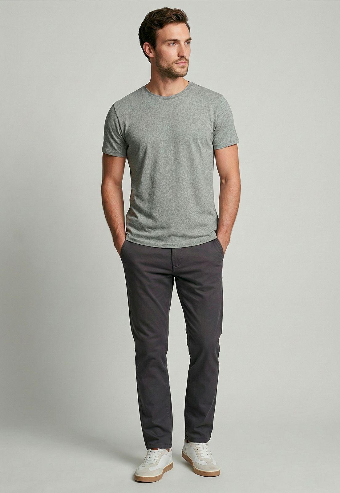 Pantalón Twill Without Pleats L/33 Dk Grey-1