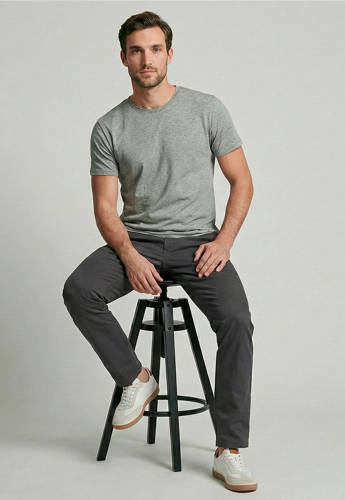 Pantalón Twill Without Pleats L/33 Dk Grey-4