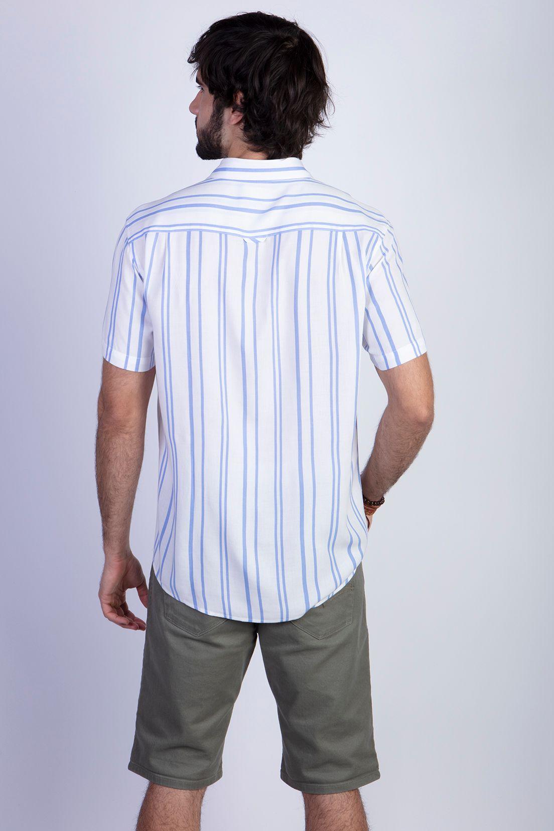 Camisa Estampada Rayas Fj Sky-1