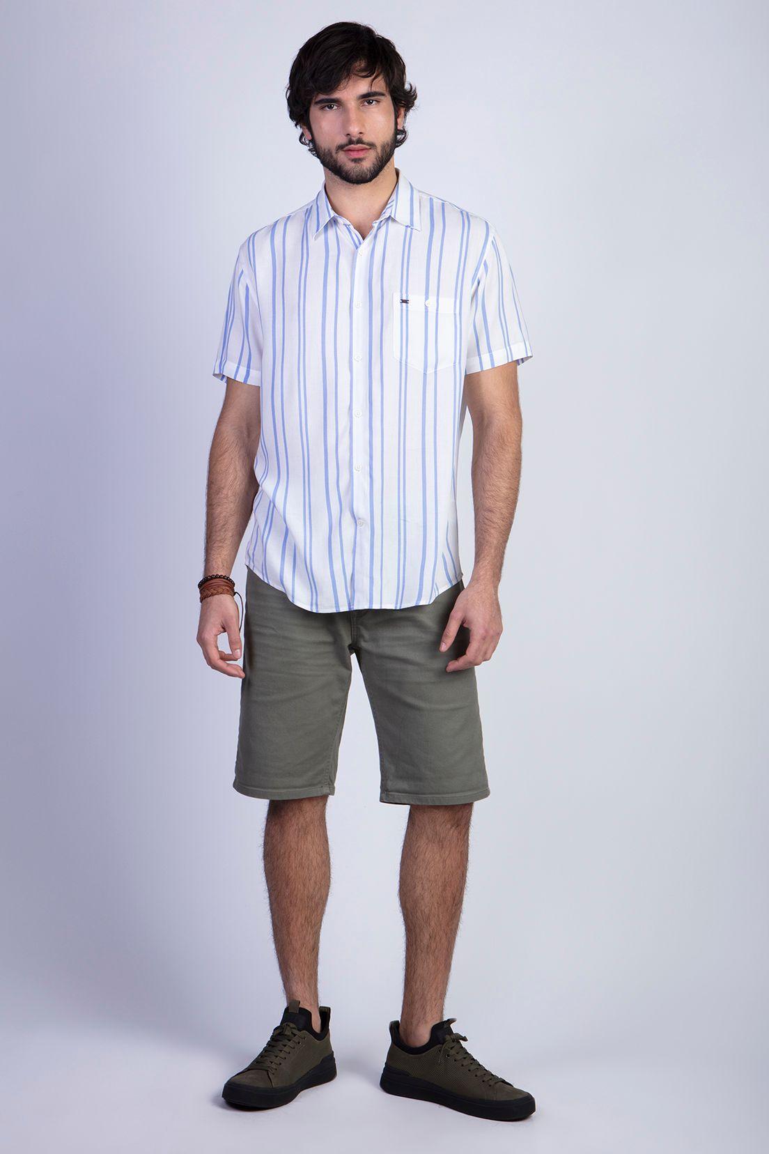 Camisa Estampada Rayas Fj Sky-2