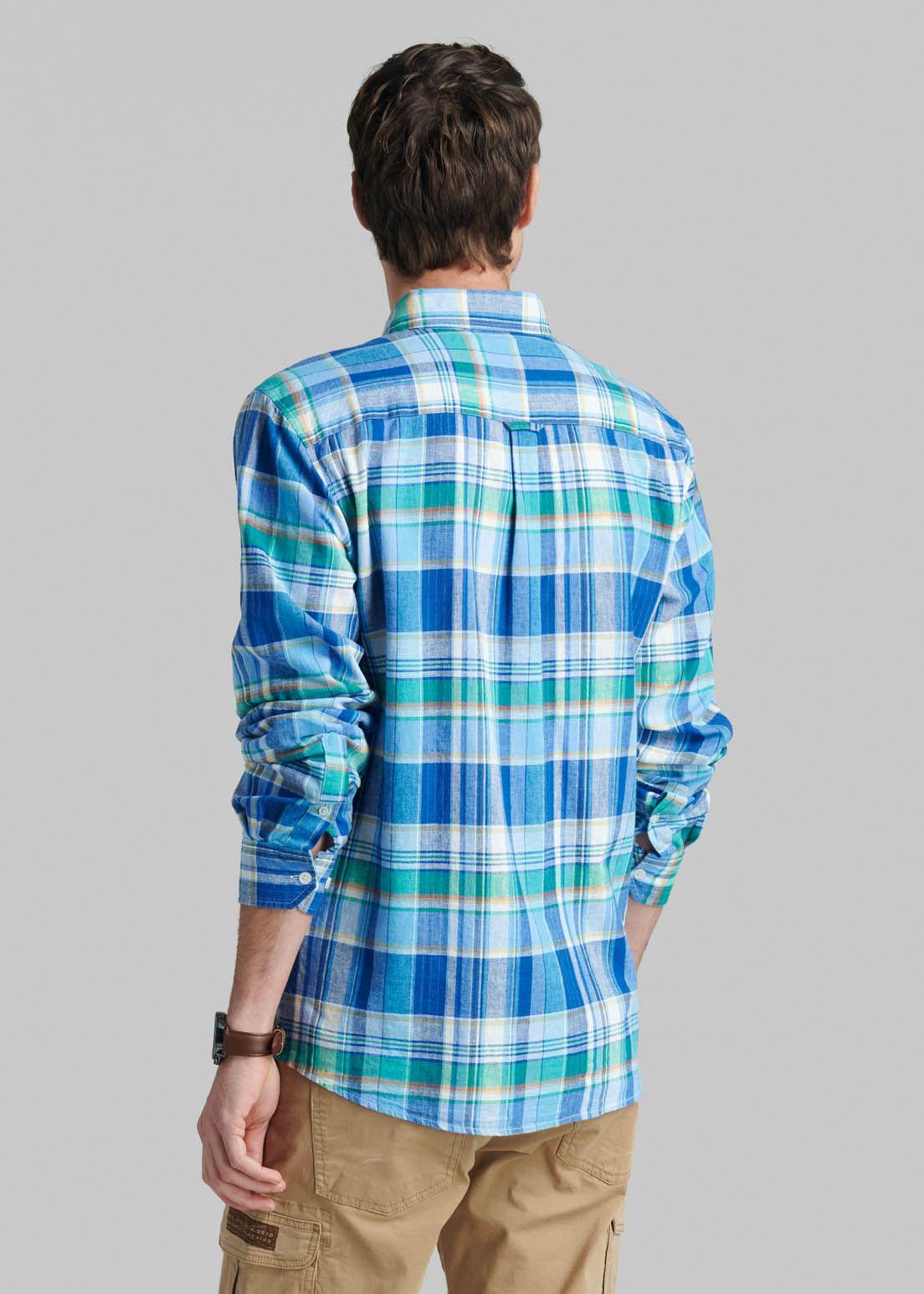 Camisa Lino Check Arvada Blue-3
