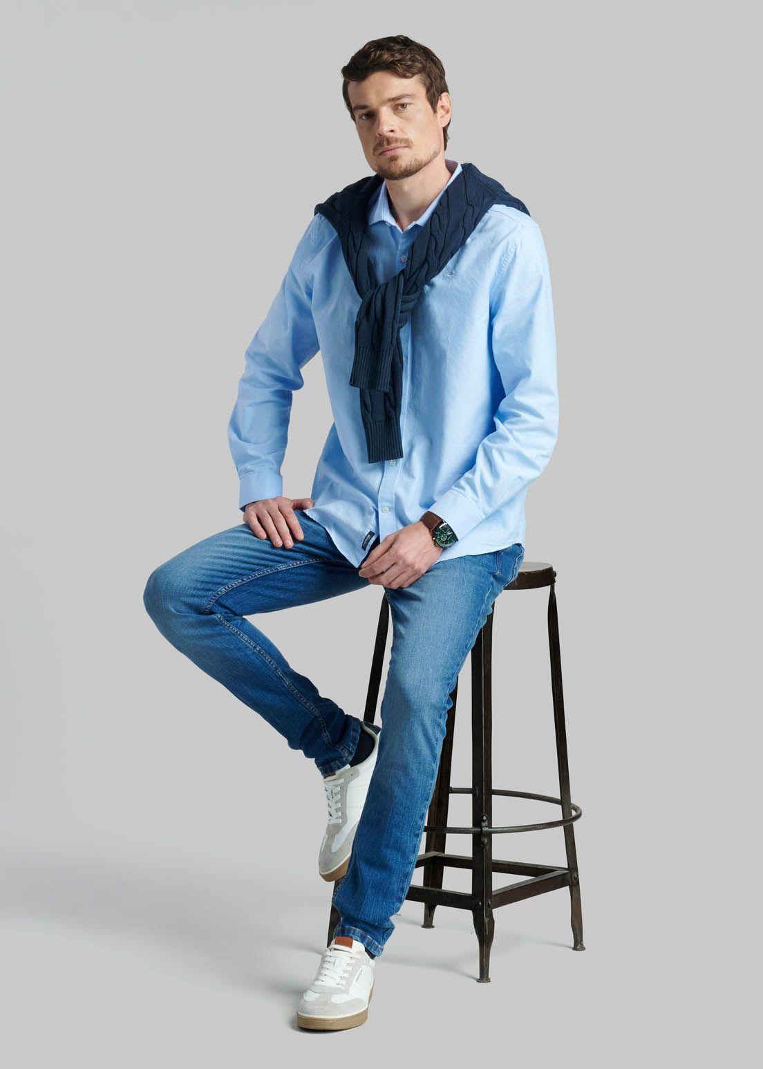 Camisa Oxford Sport Sky-4