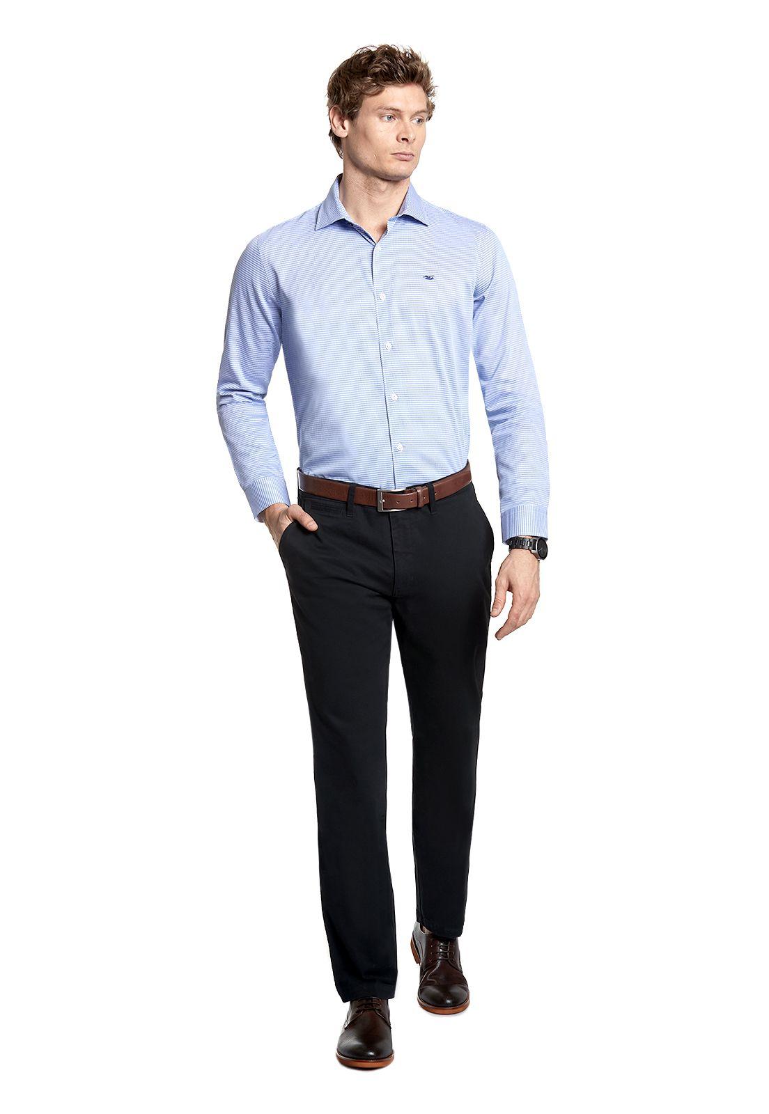 Pantalón Twill Sin Pliegues L/33 Black-1