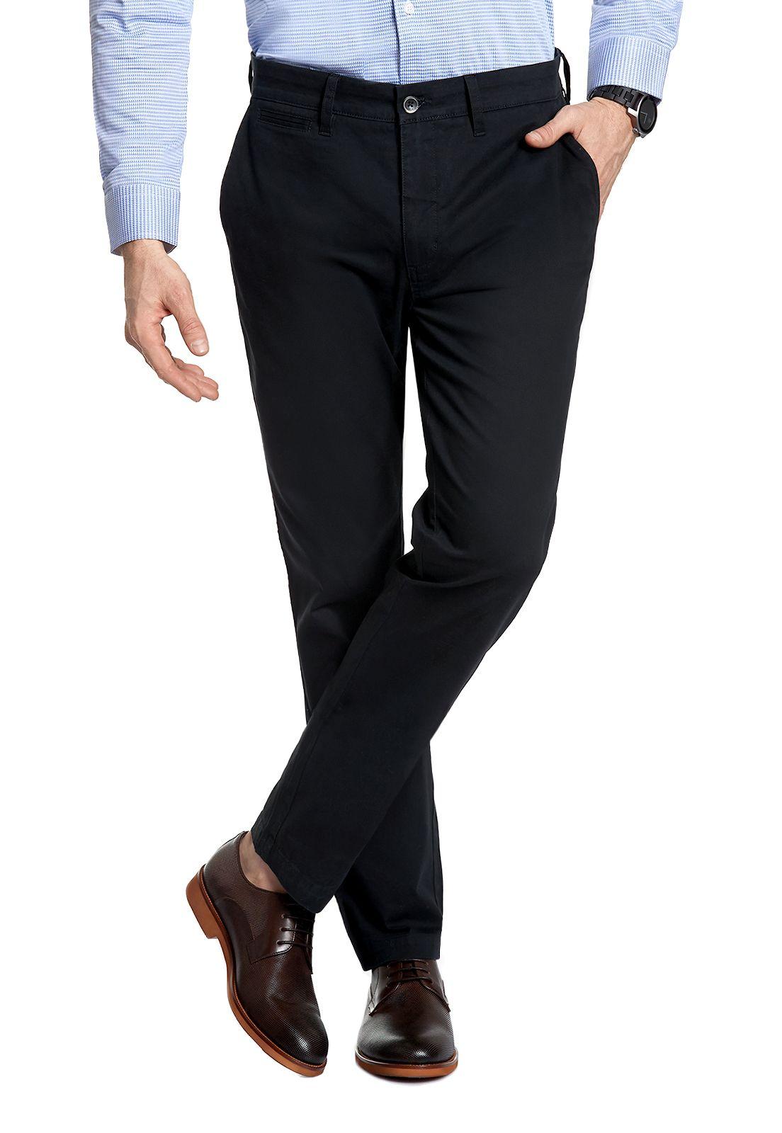 Pantalón Twill Sin Pliegues L/33 Black-0