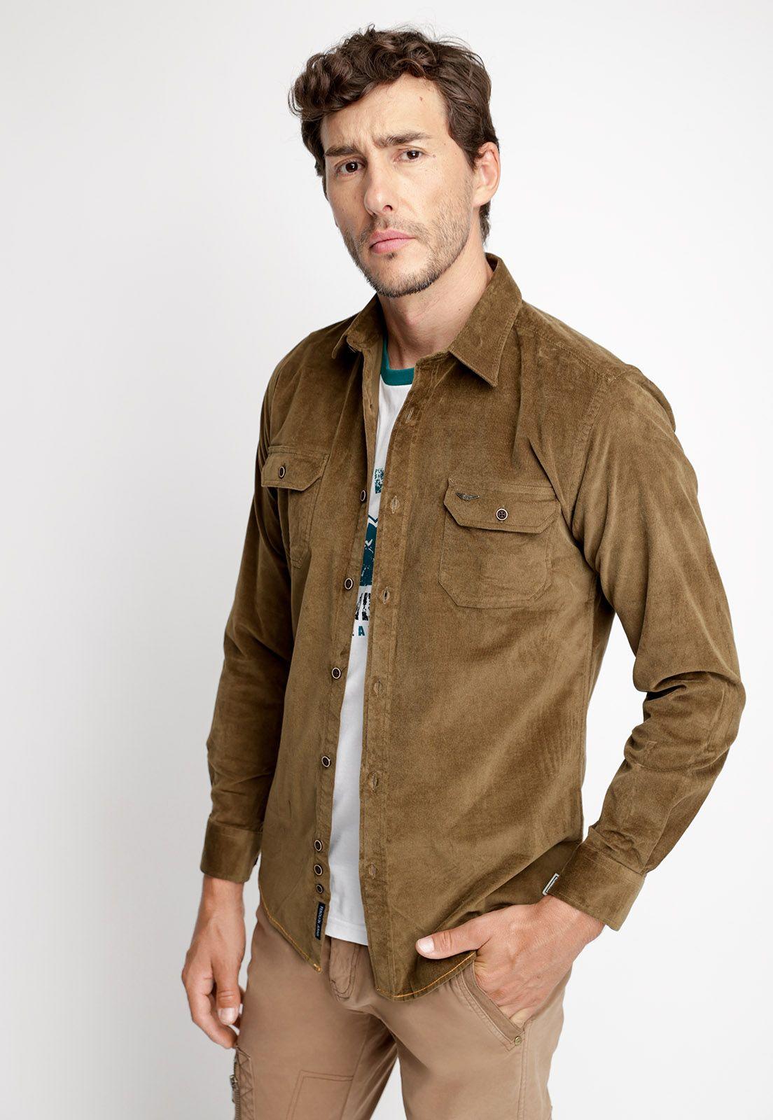 Camisa Overshirt Corduroy F Military-0