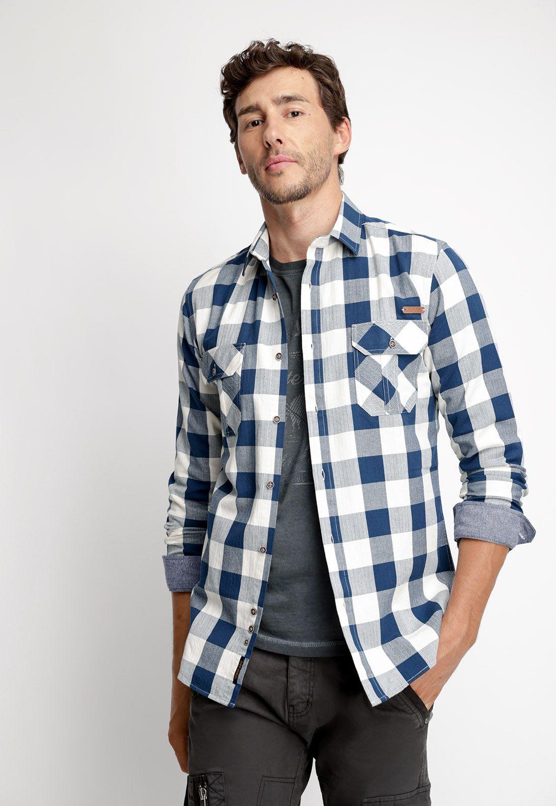 Camisa Checkered Indiana Fj Blue-0