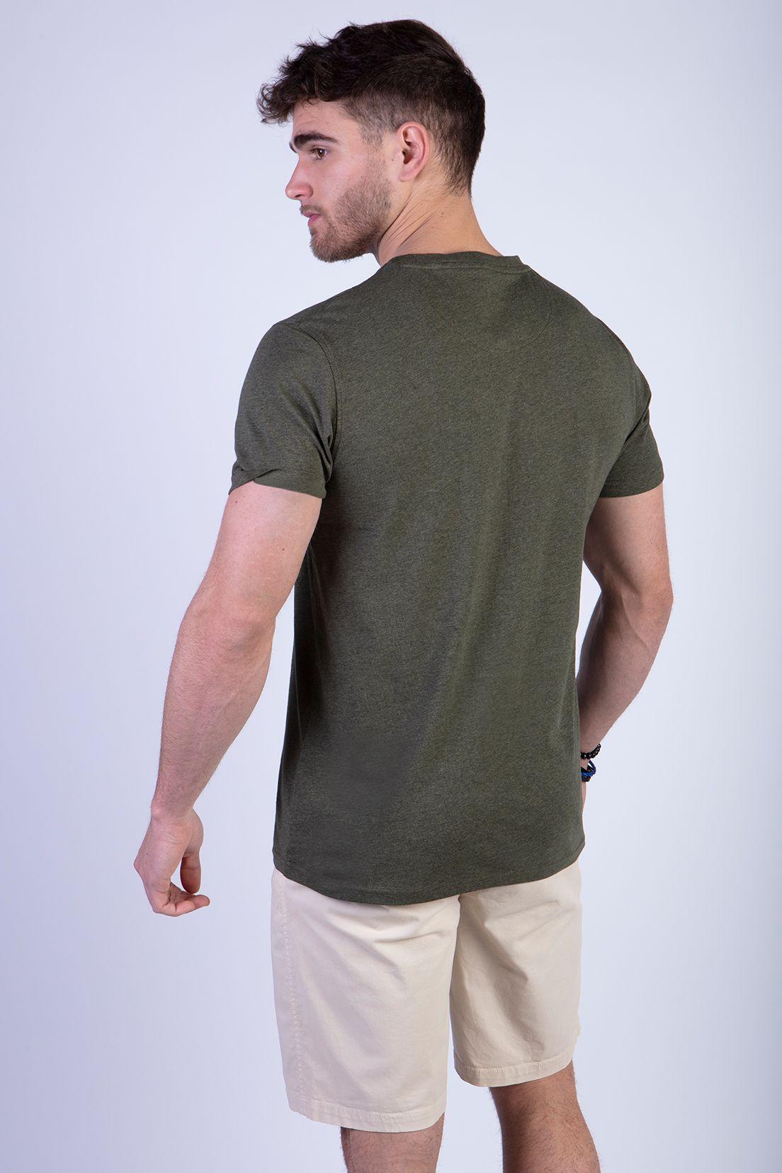 Polera Básica Bolsillo Houston Militar Melange-1