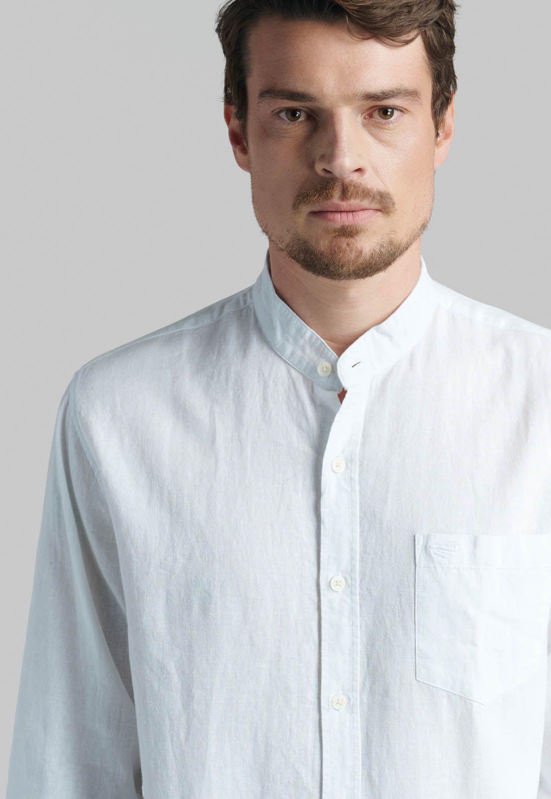 Camisa Cuello Mao Lino Midland White-2