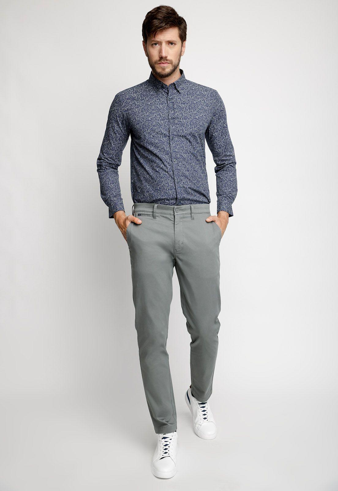 Camisa Estampada Irving F Ecru-3