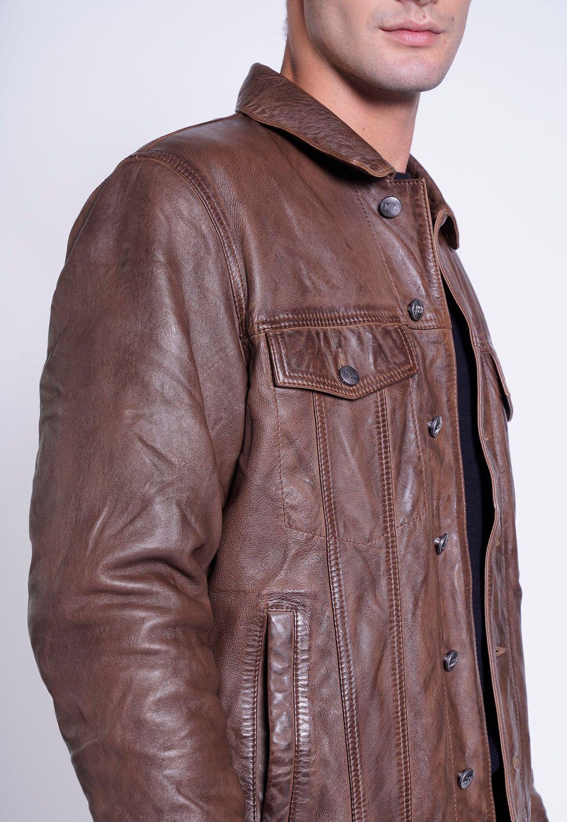 CHAQUETA CUERO BEHANCE COGNAC-2