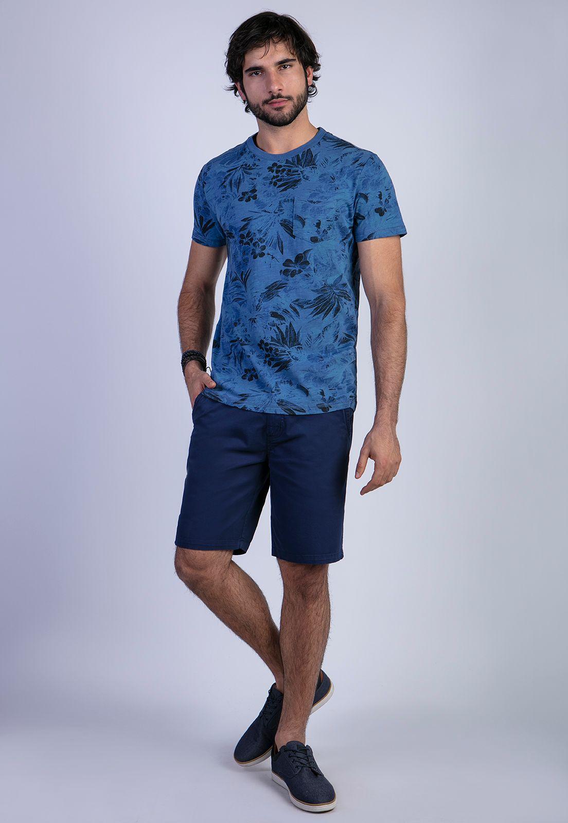 Polera Florida Navy-2