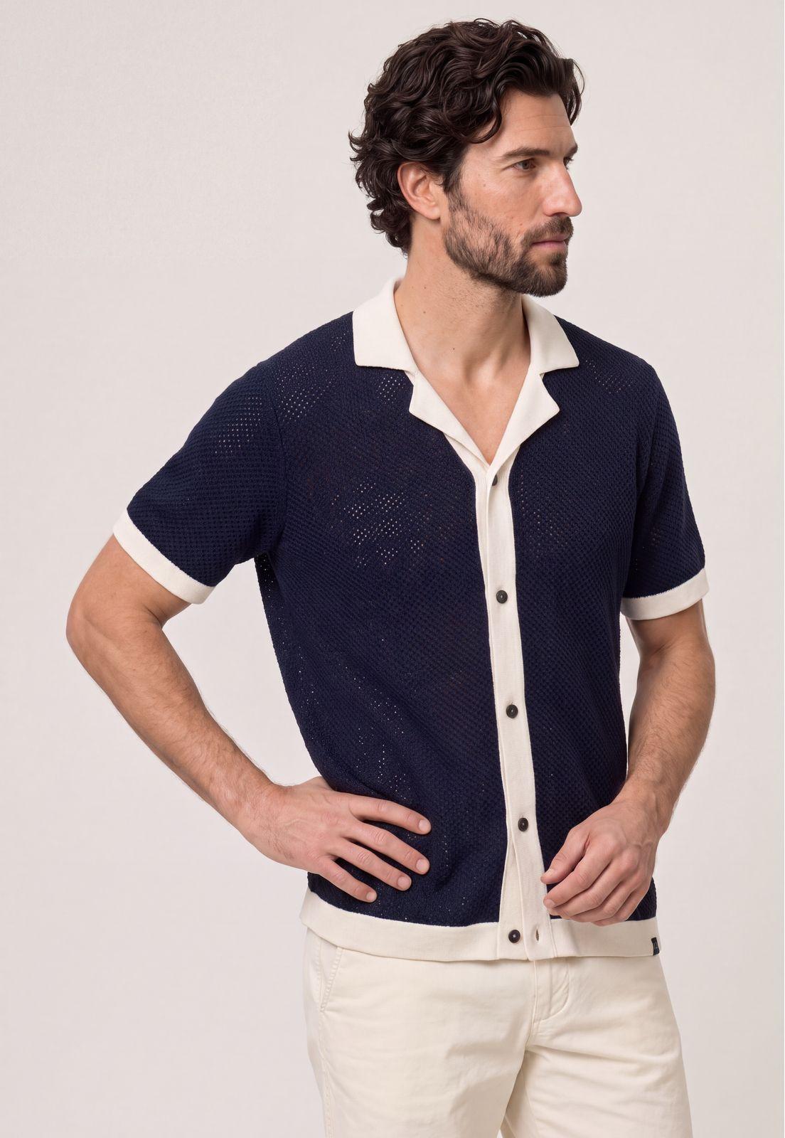 Camisa Tejida Calabasas Navy-0