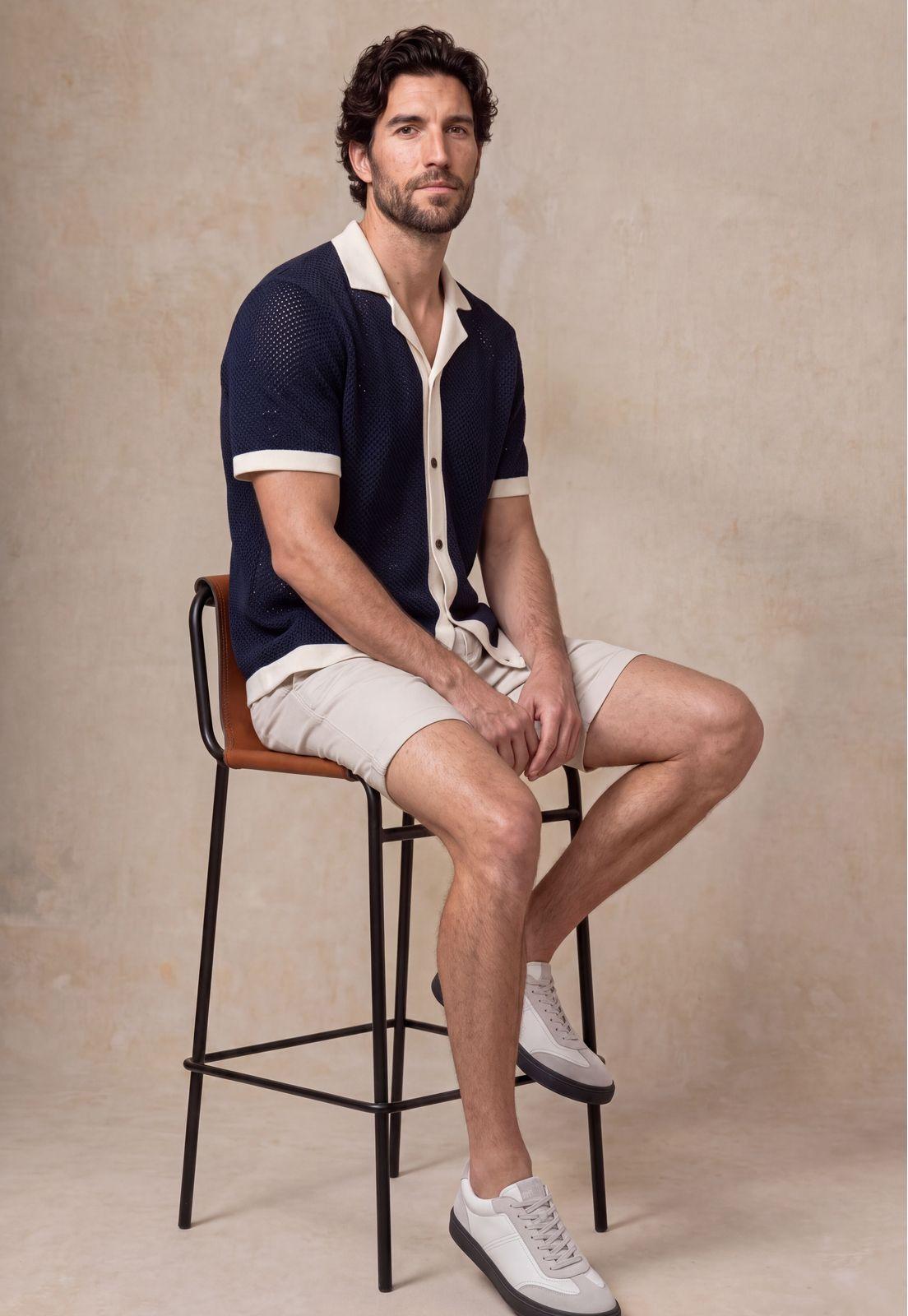 Camisa Tejida Calabasas Navy-4