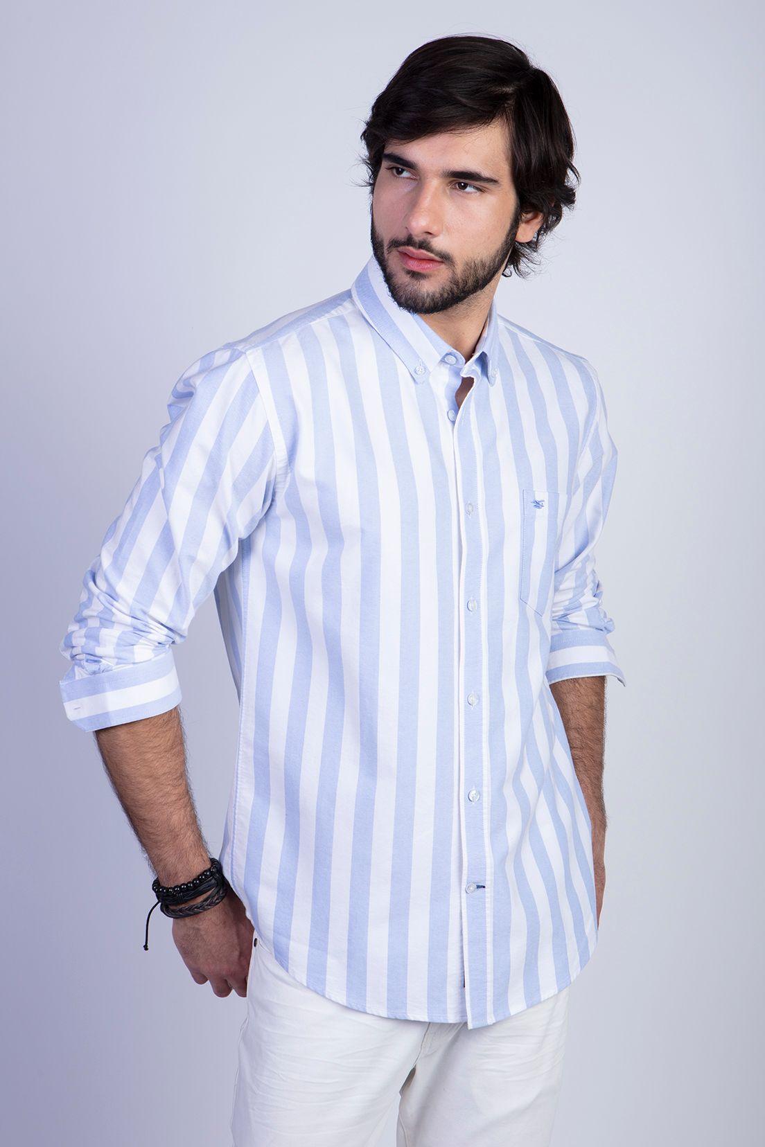 Camisa Sport Listada F Sky-0