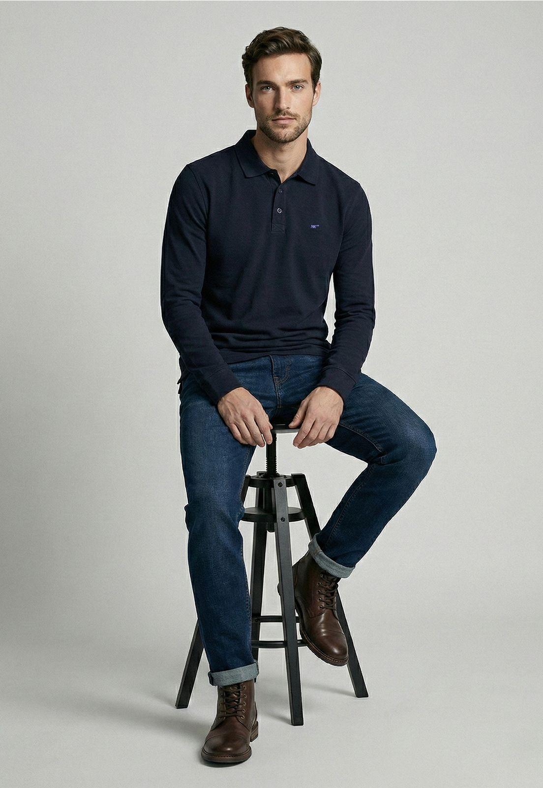 Polera Básica Ml Pique Navy-4