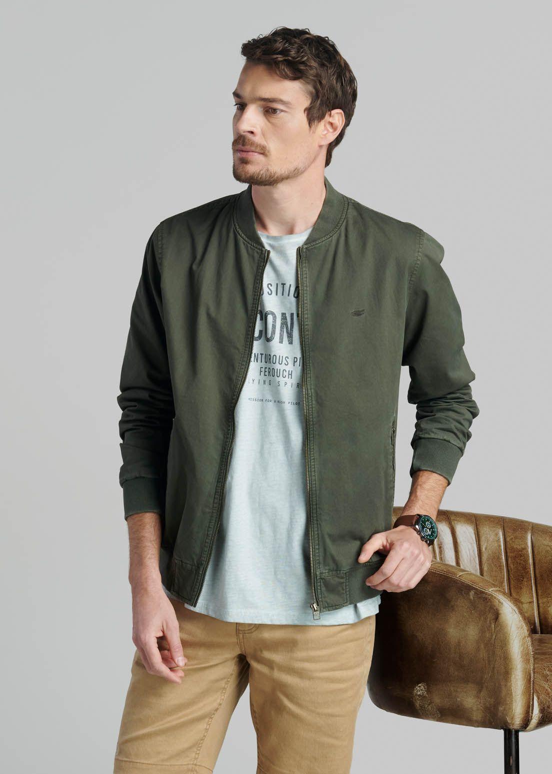 Chaqueta Bomber Sport Olive-4