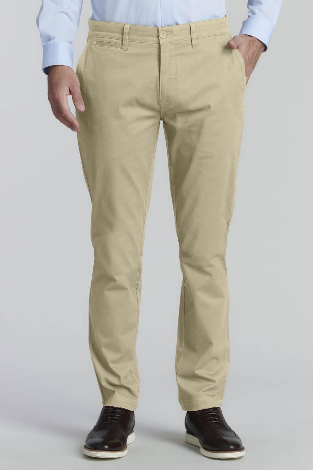 Pantalón Twill Slim /33 Business Khaki-0