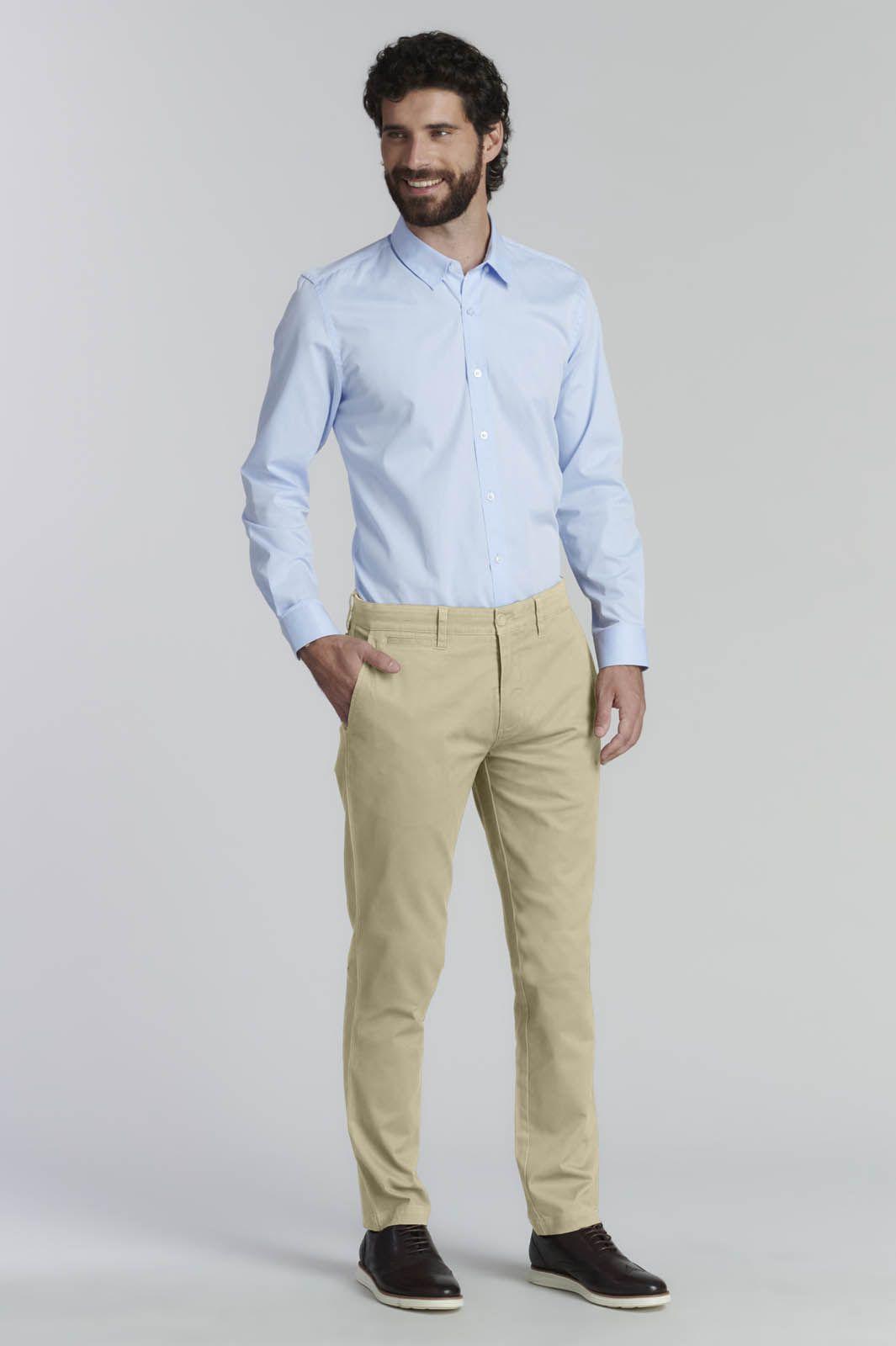 Pantalón Twill Slim /33 Business Khaki-1