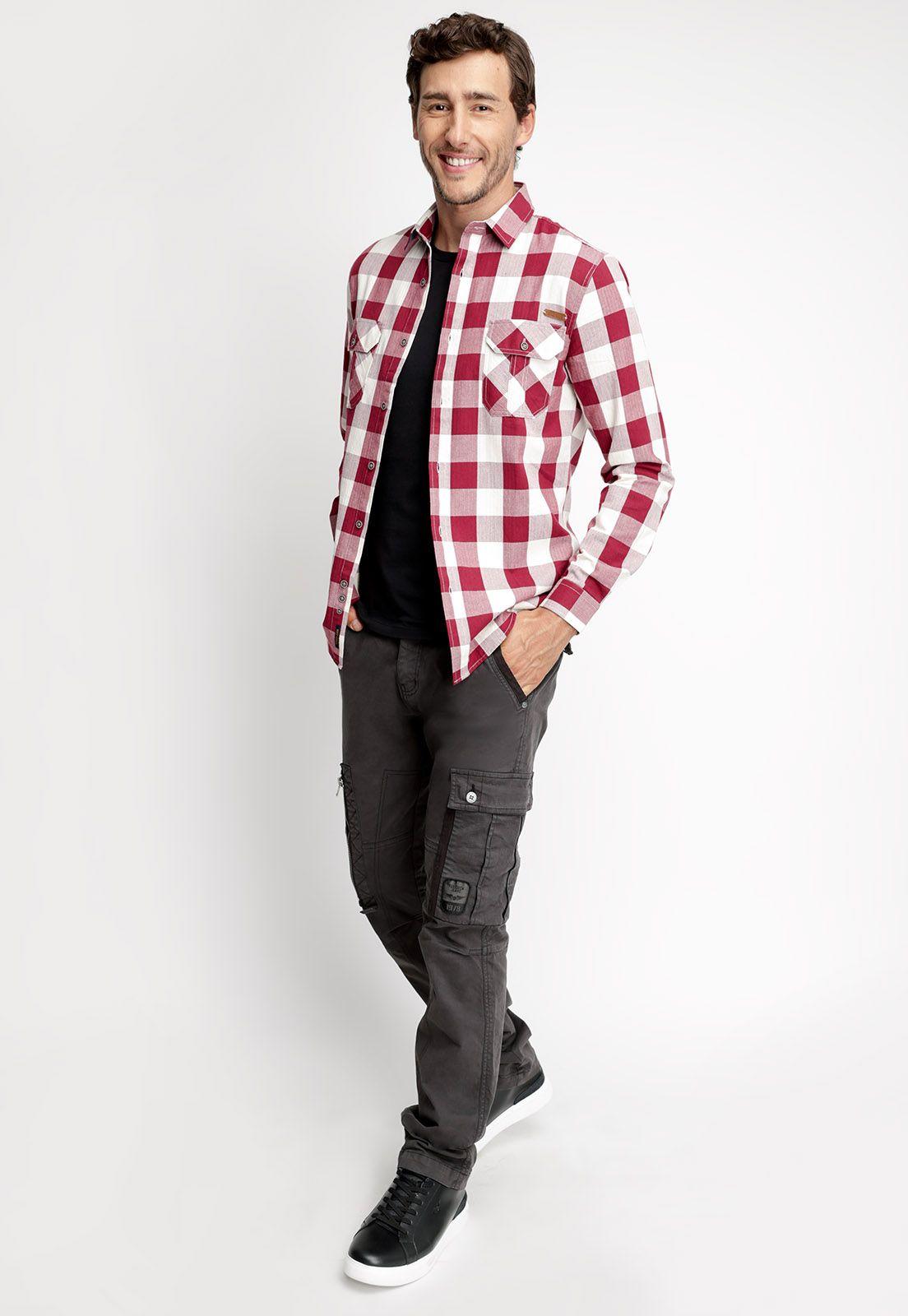 Camisa Checkered Indiana Fj Cabernet Melange-3