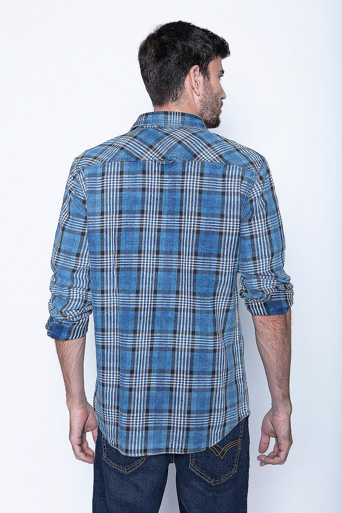 Camisa Checkered Indigo Fj Blue-1