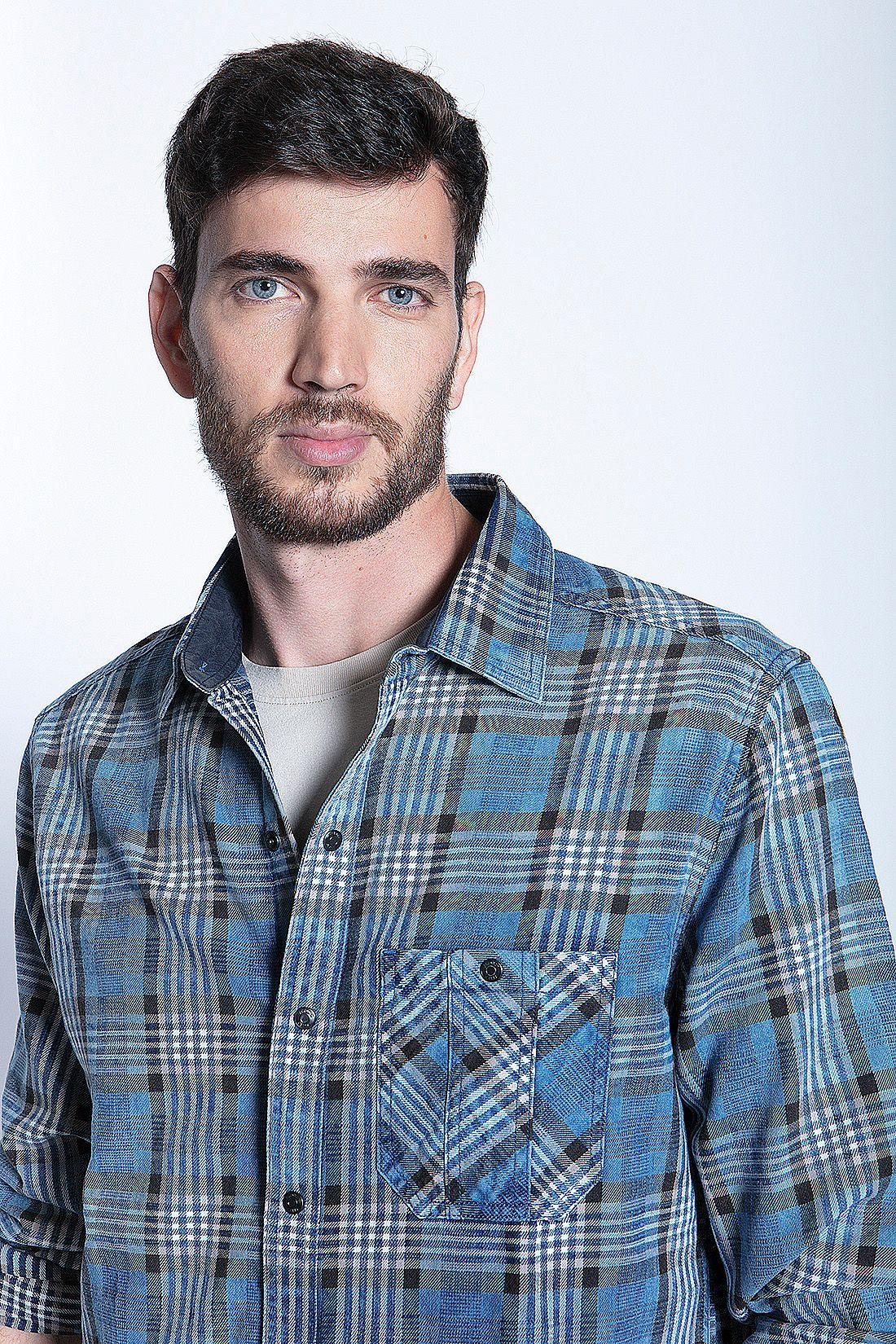 Camisa Checkered Indigo Fj Blue-2