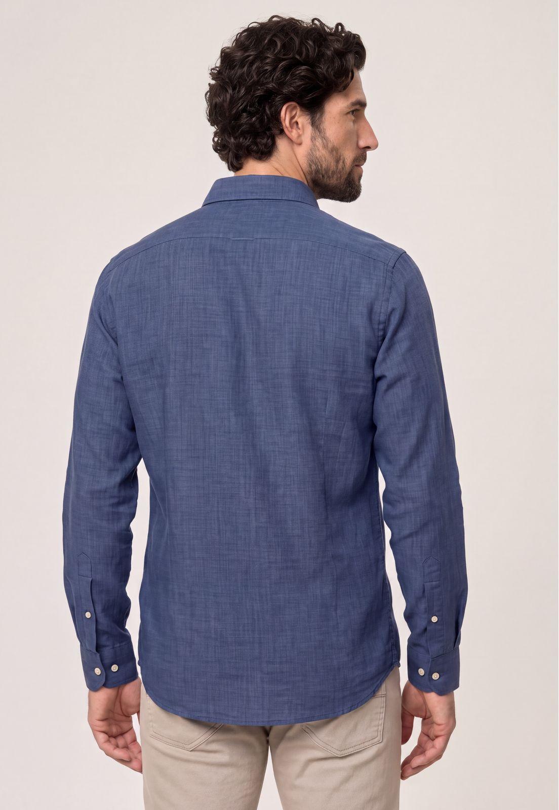 Camisa Sport Lino Melange Navy-2
