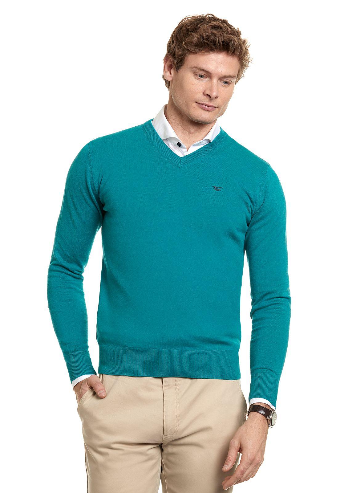 Sweater Melange Smart Casual L/S Dk Turquoise Melange-0
