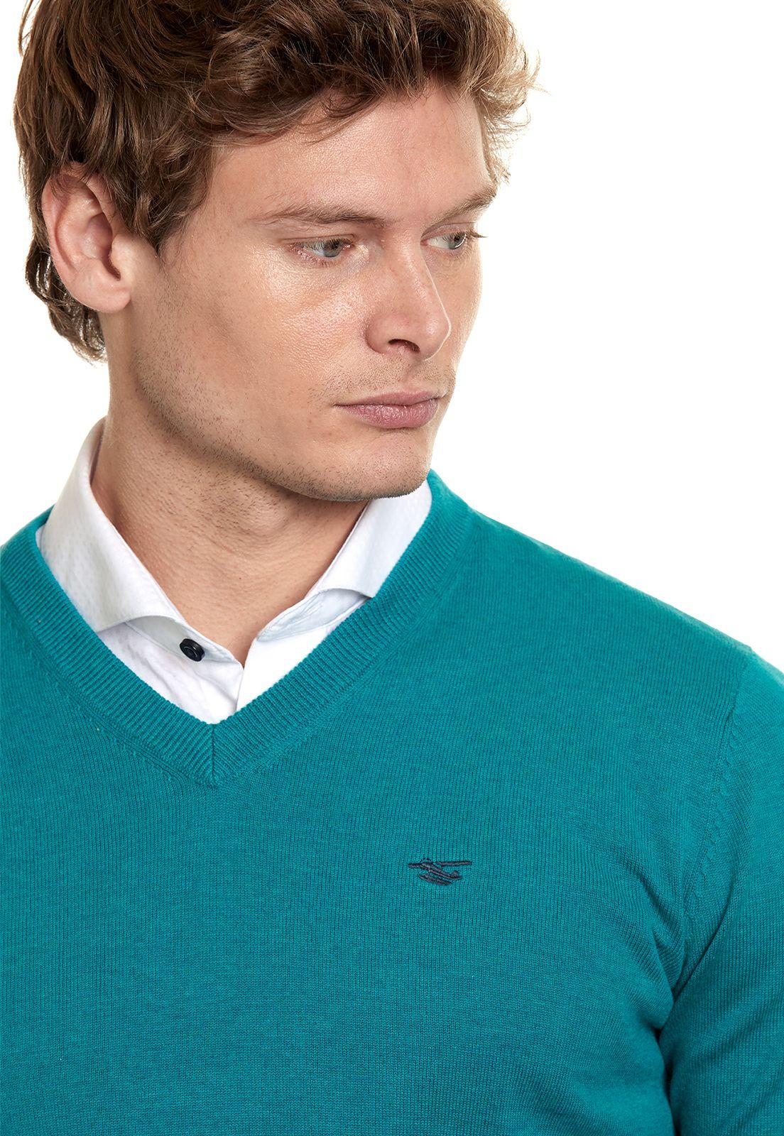 Sweater Melange Smart Casual L/S Dk Turquoise Melange-3