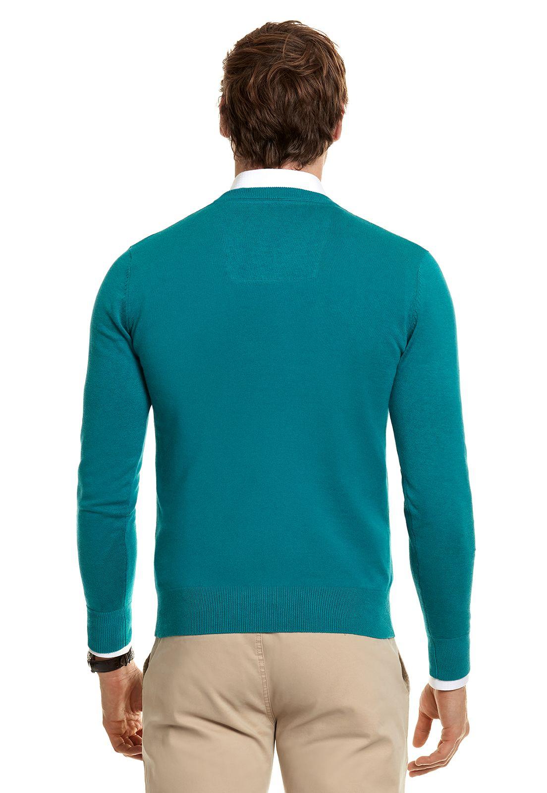 Sweater Melange Smart Casual L/S Dk Turquoise Melange-2