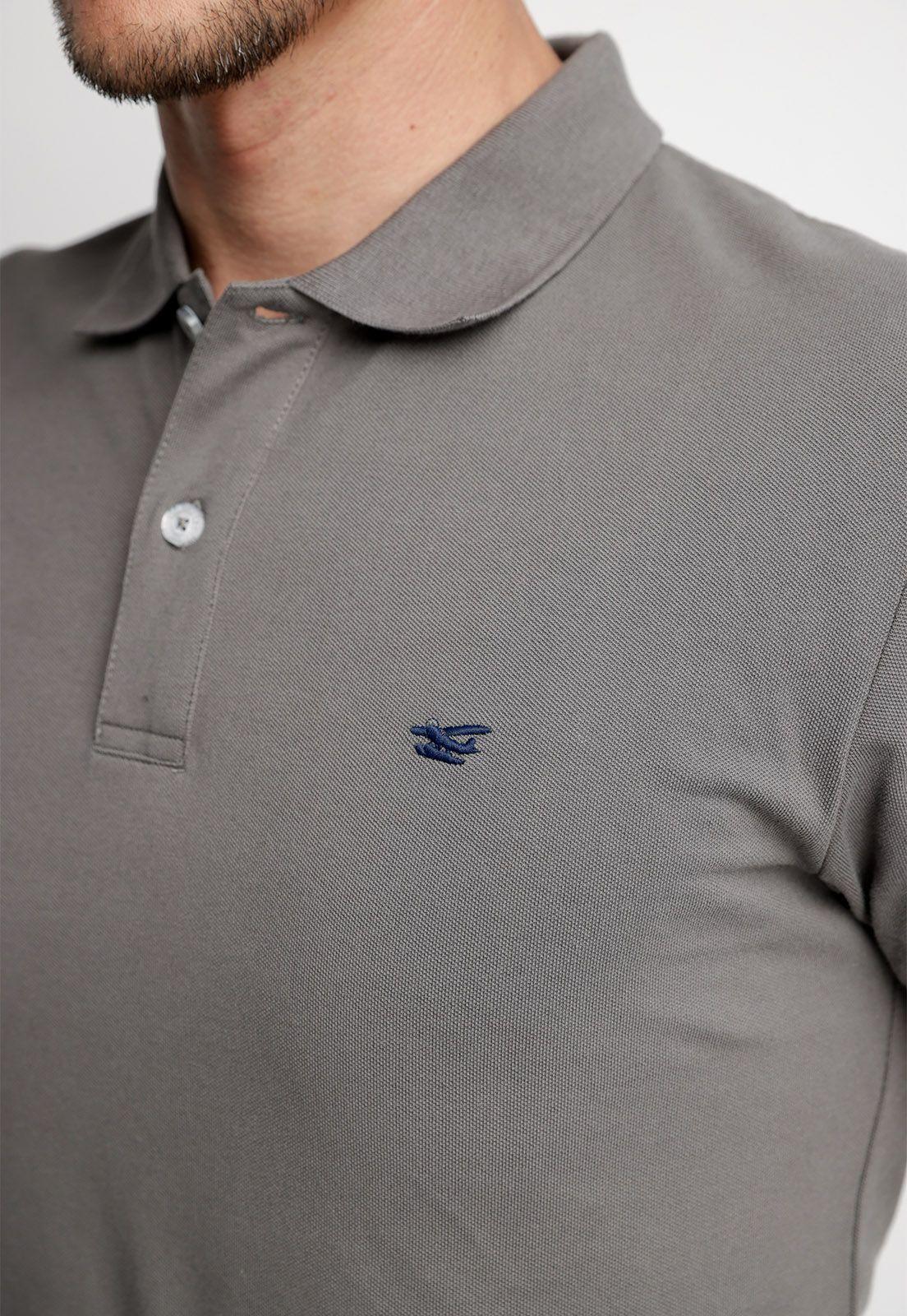 Polera Polo Básica Manga Corta Grafito-2