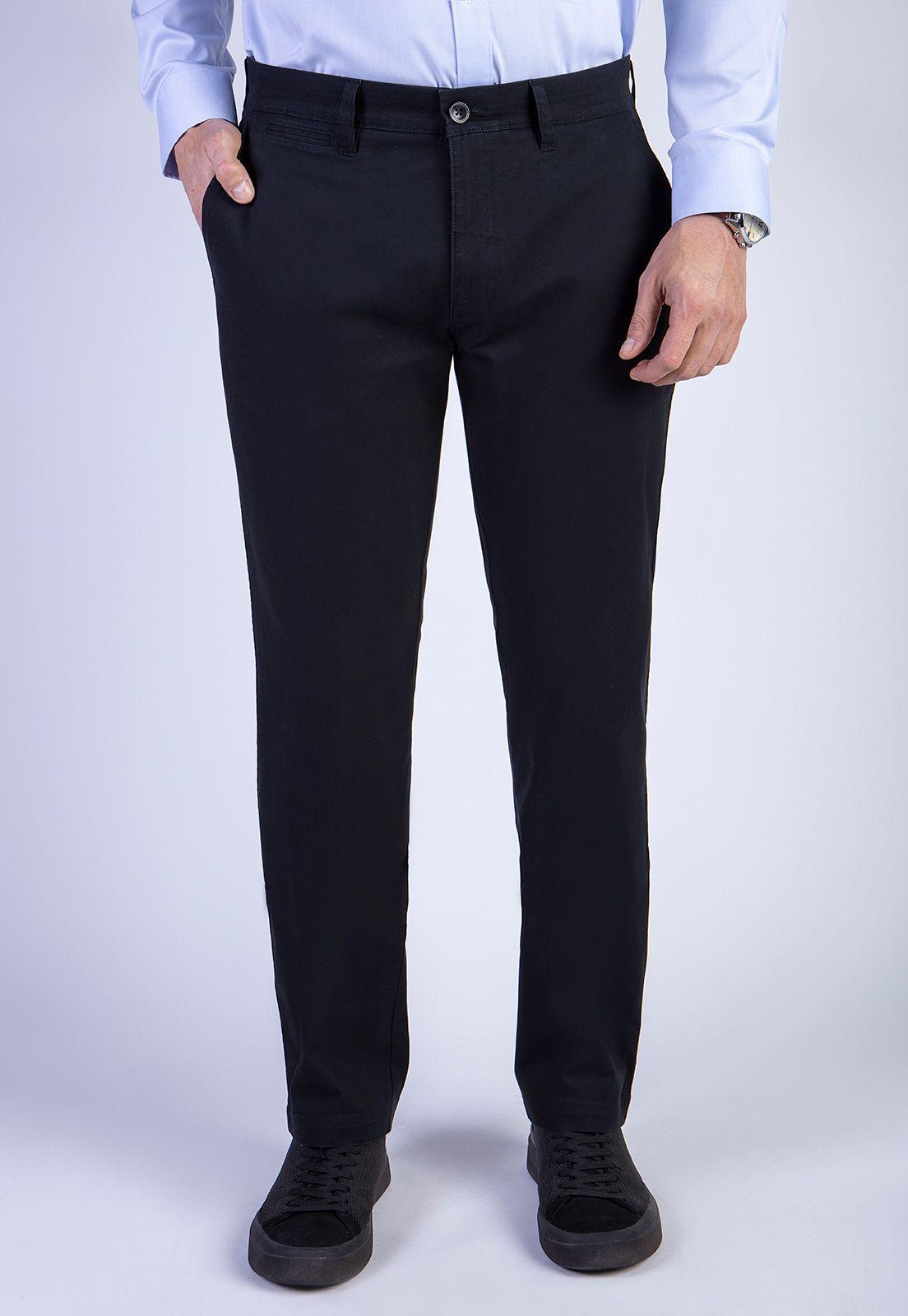 Pantalón Twill Black Without Pleats L/33-0