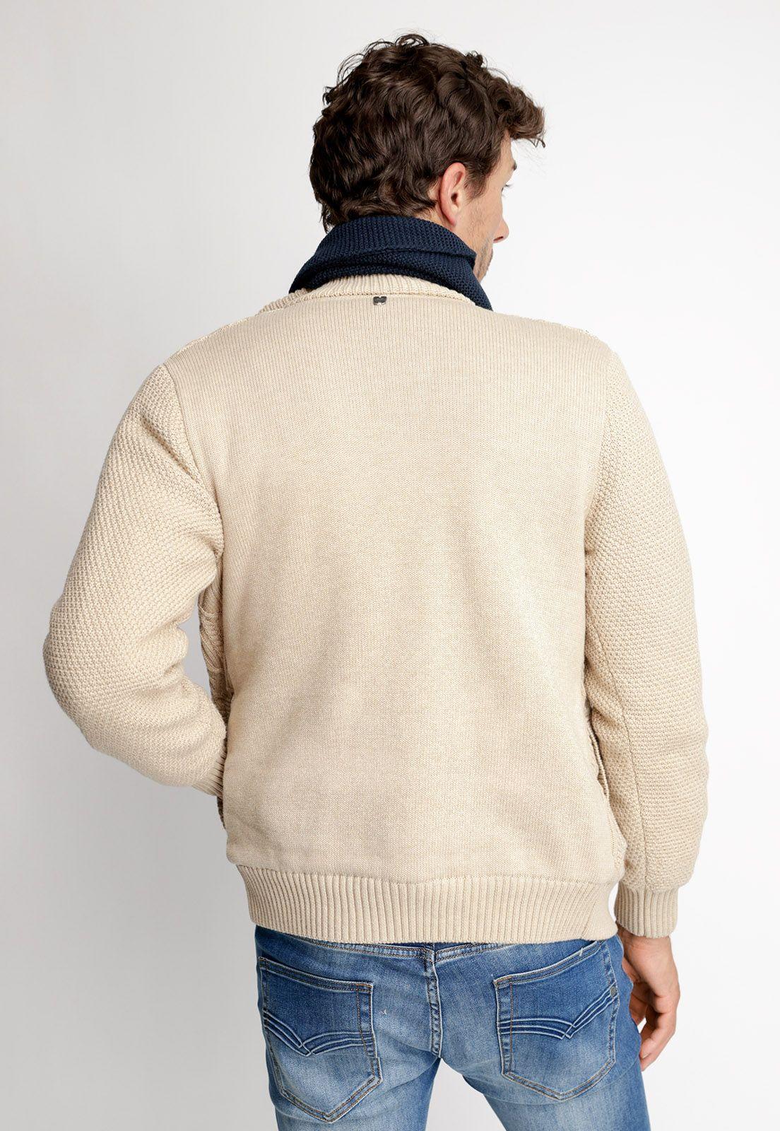 Cardigan Sherpa New York Ecru Melange-1