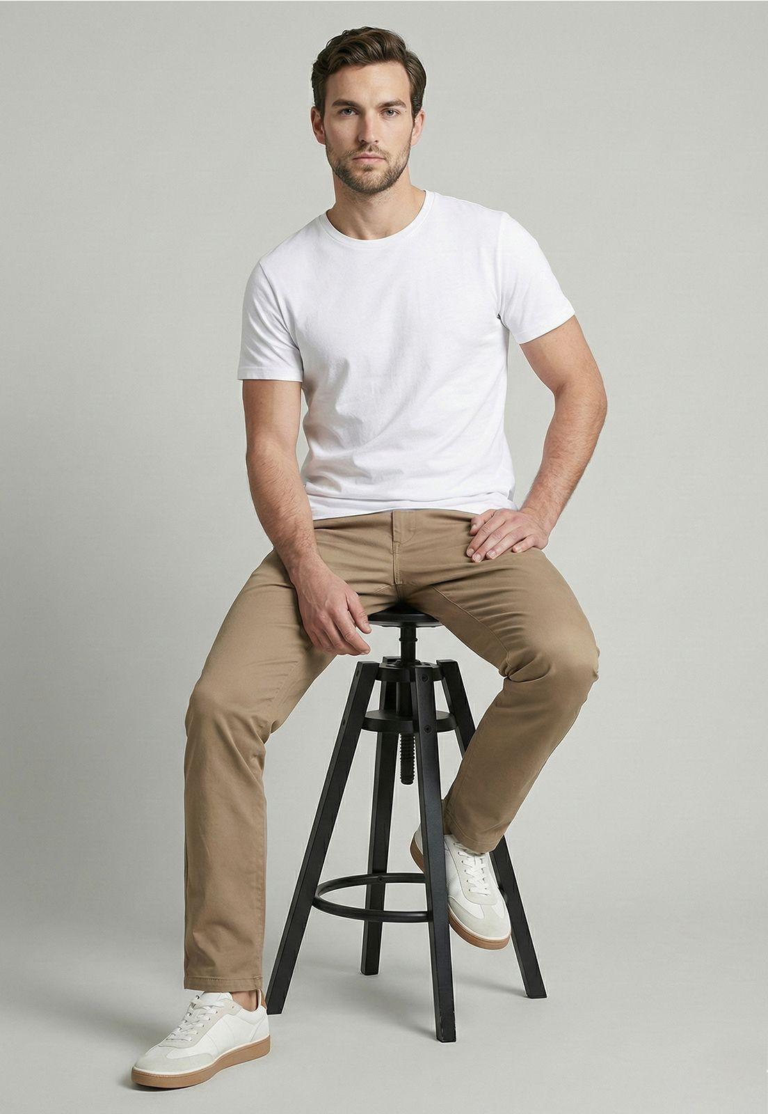 Pantalón Slim Twill L/33 Khaki-4