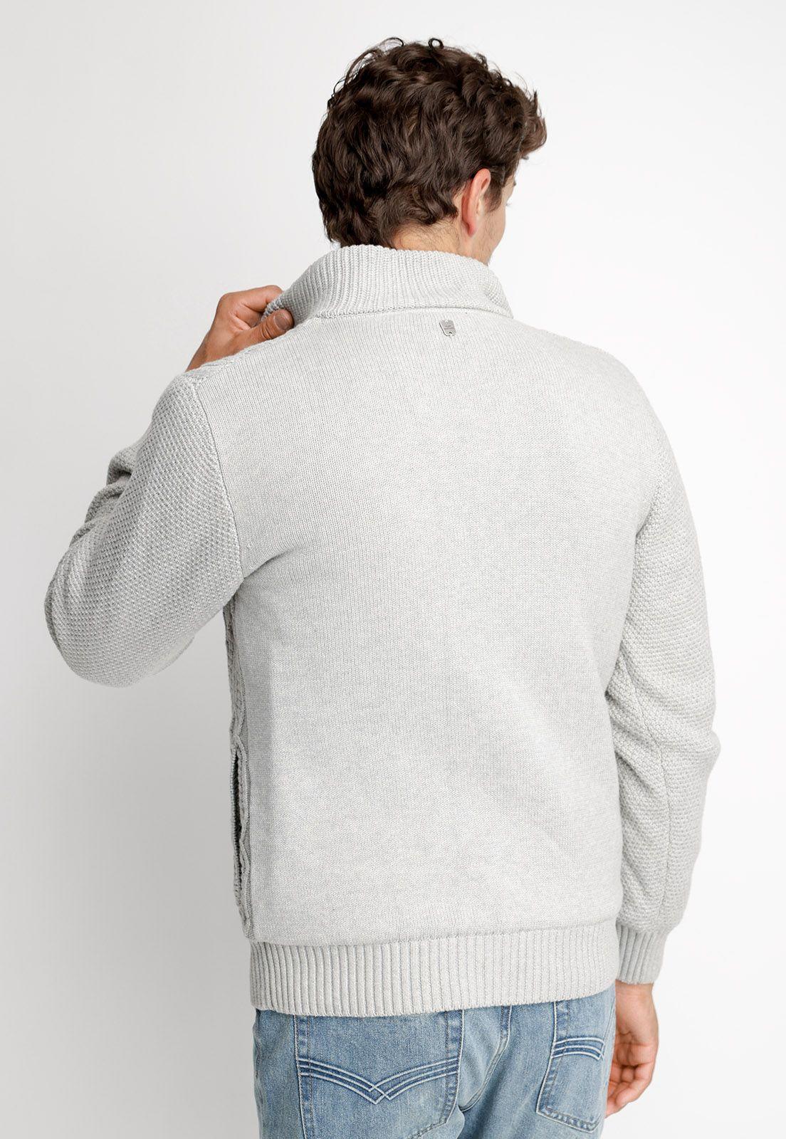 Cardigan Sherpa New York Grey Melange-1
