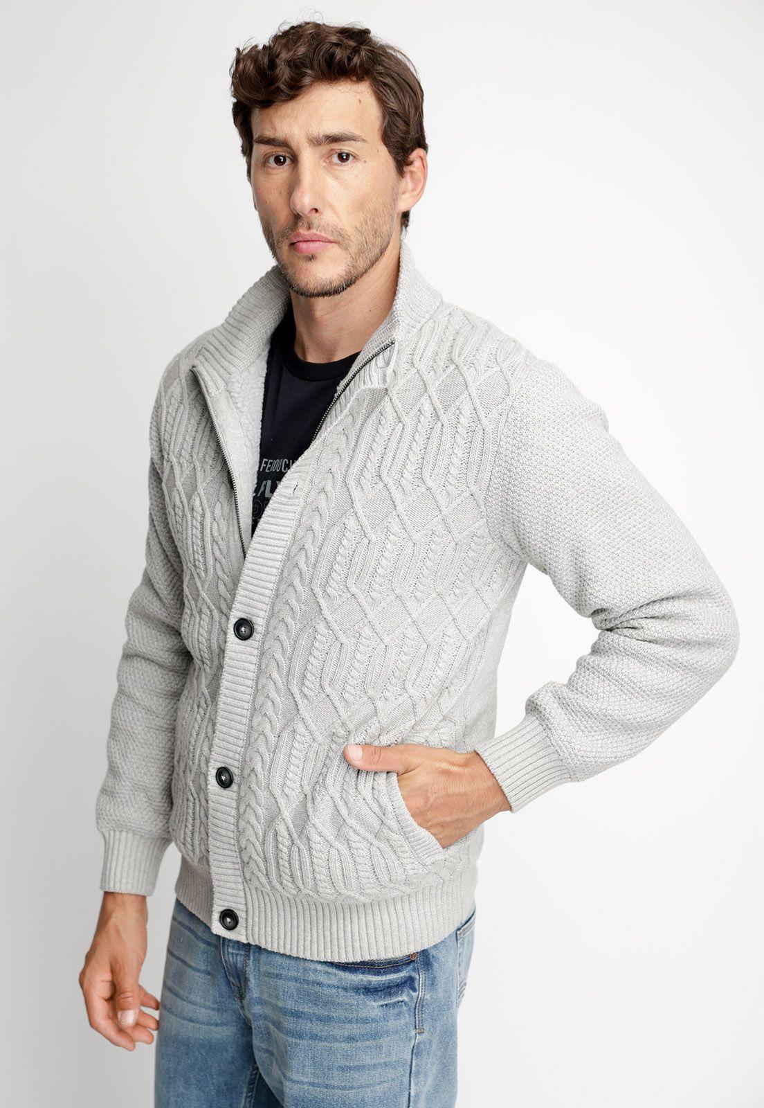 Cardigan Sherpa New York Grey Melange-0