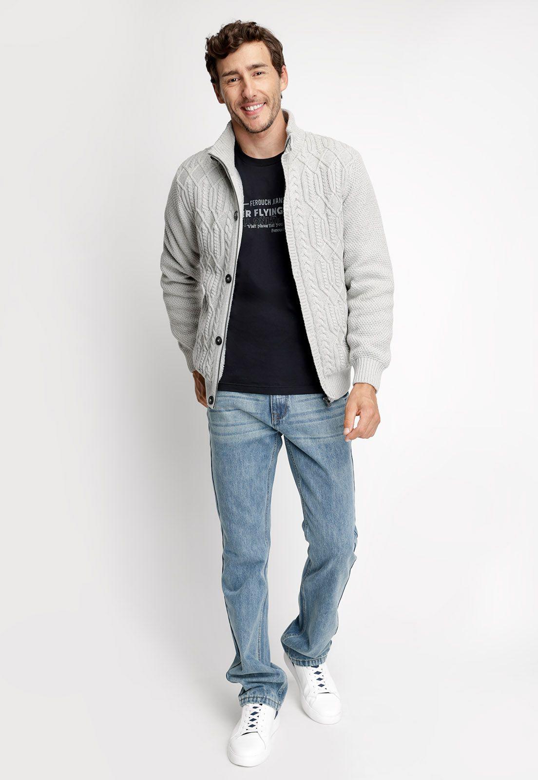 Cardigan Sherpa New York Grey Melange-3