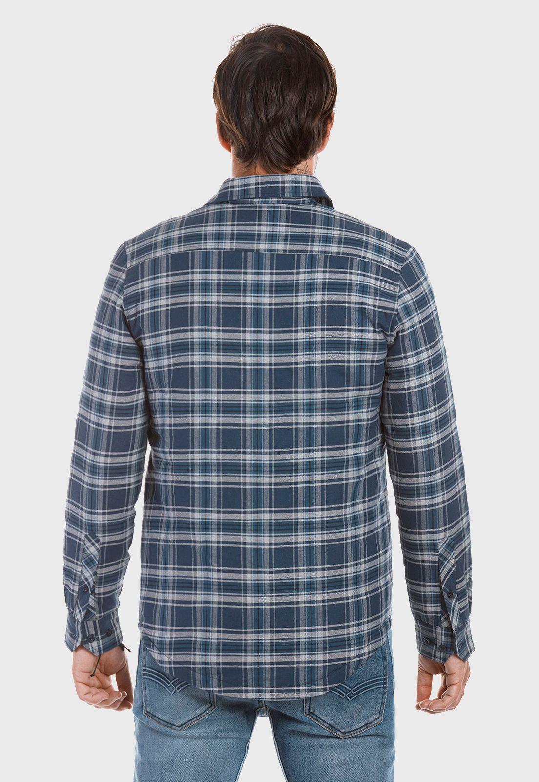 Chaqueta Overshirt Chechered Fj Navy-2