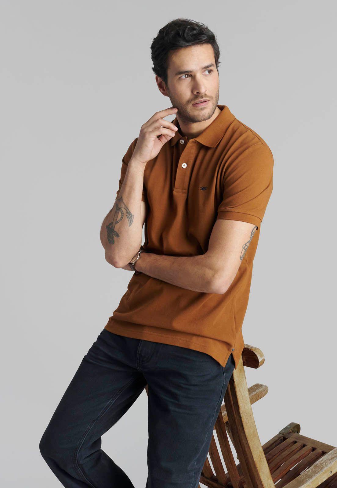 Polera Pique Básica Fr Caramel-4