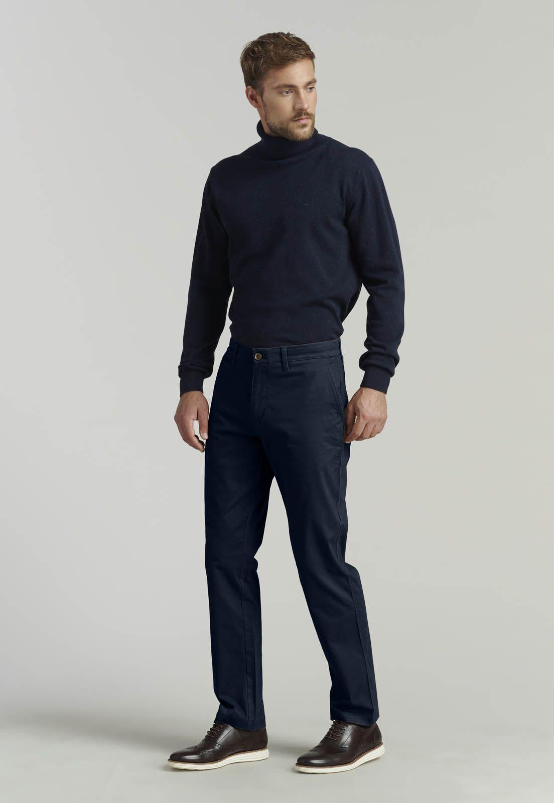 Pantalón Twill Without Pleats L/31 Business Dk.Blue-1