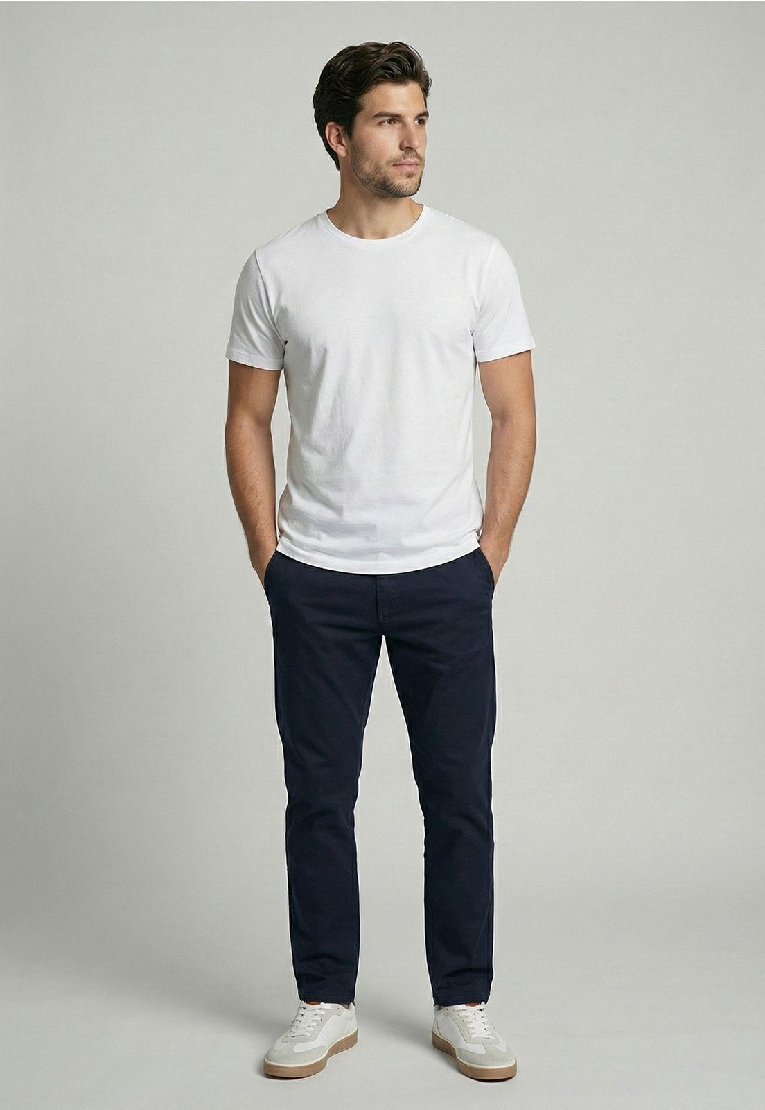 Pantalón Twill Without Pleats L/33 Navy-1