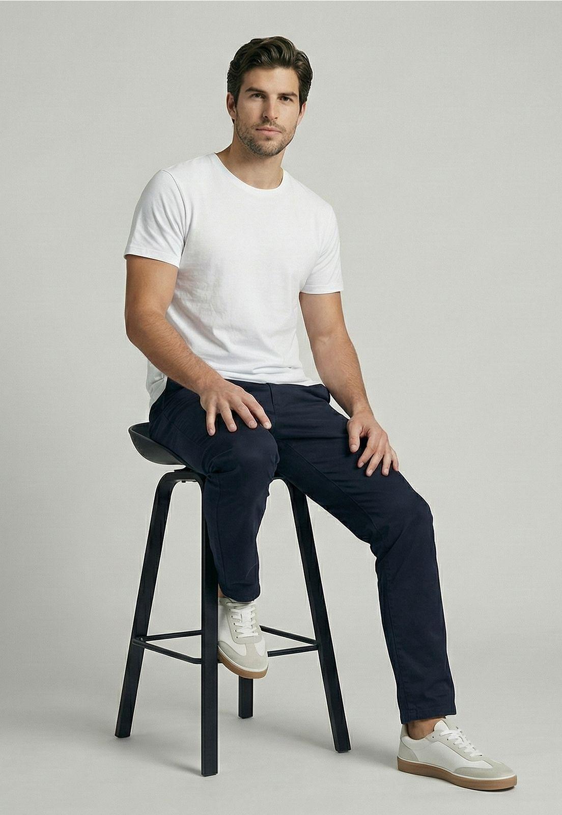 Pantalón Twill Without Pleats L/33 Navy-4