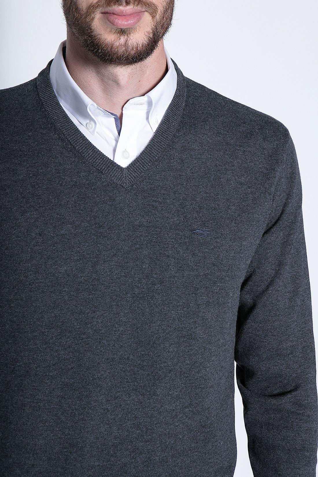 Melange Sweater Smart Casual L/S Graphite-4