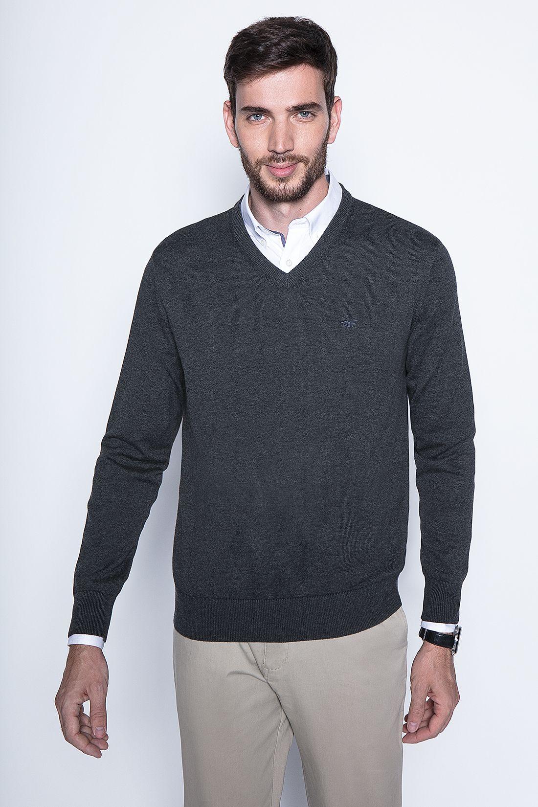 Melange Sweater Smart Casual L/S Graphite-0